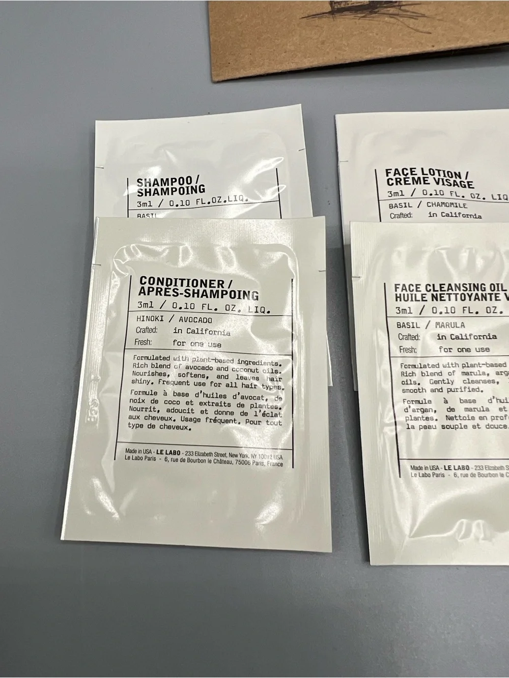 Le Labo assorted travel